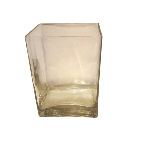 Clear Rectangular Glass Vase - Picture 1 of 3
